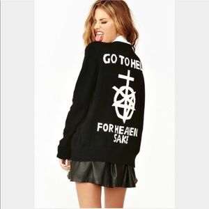 UNIF Go to Hell For Heaven’s Sake Knit Cardigan